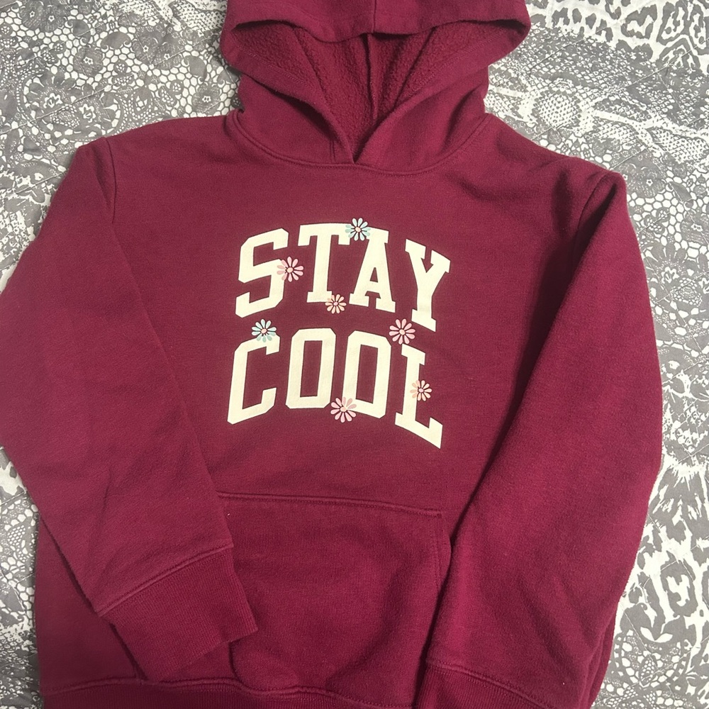 jumping beans Burgundy Hoodie with "STAY COOL" Graphic